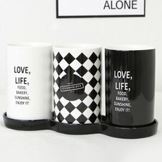 簡約生活餐具筒 3格, 混合色, 1套