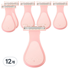 Market Ring 女性用柔軟除毛刀 粉紅色 type1 ONE SIZE, 12個, 1入