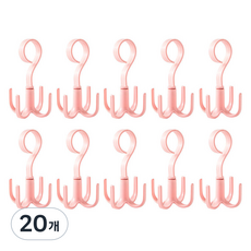 Moltou 360度旋轉掛勾, 20個, 粉紅色