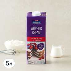 엠보그 미국산 휘핑크림, 5개, 1L