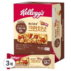 켈로그 에너지바K 크런치넛, 480g, 3개