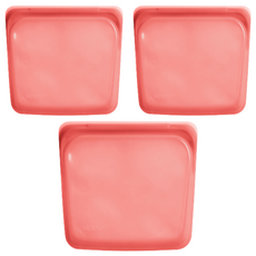 stasher 方形矽膠密封袋, Pinch locTM 專利封口設計, 可重複使用, 耐候性佳, 19.05 x 17.78 x 2.54cm, 1入, 3個