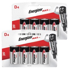 Energizer 勁量 MAX D型電池, 2套, 4入