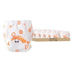 加厚6層學習褲/尿布褲 Set 2, 高達九層吸水處理材質, 純棉面料細膩舒適, 柔軟親膚, 蝦子壽司, 110碼(11~16kg), 10件