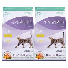 캐츠랑 고양이 생생닭고기 기능성 사료, 다이어트(체중유지), 1.8kg, 2개 다이어트(체중유지), 1.8kg, 2개
