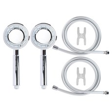 HOMEDAUM 三段式調節蓮蓬頭+PVC淋浴軟管1.5m組, 2組, 混色