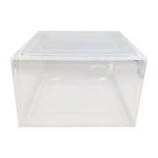 FANCY LIFE 磁吸側開收納鞋盒 透明白 33 x 27 x 21cm, 1個