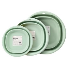 可掛易收納多用途伸縮摺疊盆 薄荷綠 三件組, 1組