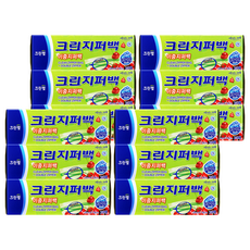 크린랩 크린 이중지퍼백, 미니(XS), 20개입, 12개