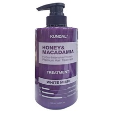 KUNDAL 昆黛爾 蜂蜜澳洲堅果保濕護髮乳 White Musk, 500ml, 1瓶