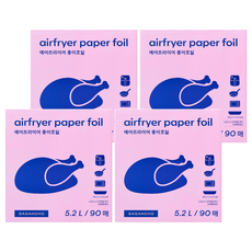 GAGAHOHO 氣炸鍋料理紙 方形碟型 5.2L, 90入, 4包, 23cm