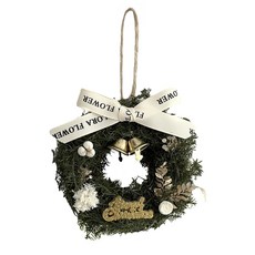 新品聖誕雪松吊掛迷你花圈, 米白色, 1個