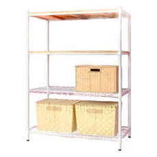 dayneeds 日需百備 松木烤漆架, 白框 + 柚木, 4層