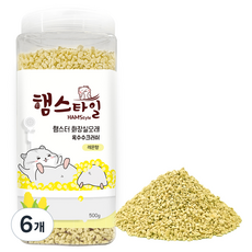 햄스타일 햄스터 화장실모래 옥수수크러쉬 레몬향, 500g, 6개