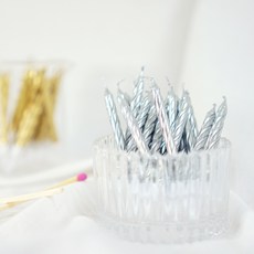 Your Candle 大容量蛋糕生日蠟燭, 100個, 金屬銀