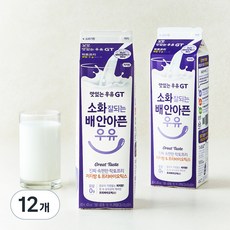 남양유업 맛있는우유GT 소화 잘되는 배 안아픈 저지방 & 프리바이오틱스 우유, 900ml, 12개