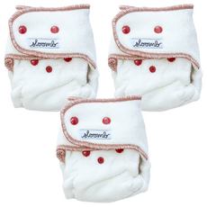 sloomb HLC 舒適軟毛巾面有機竹棉夜用布尿布, 70%竹纖維/28%有機棉/2%滌綸尿布材質, 3層70%竹纖維/30%有機棉尿墊材質, LOAM, 3件