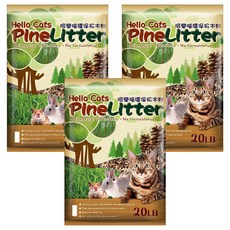 哈樂喵 Hello Cats 環保松木砂, 100%天然松木, 無粉塵, 不黏腳, 20LB, 3包