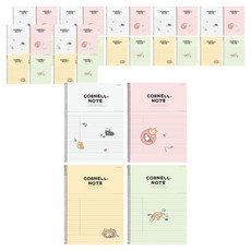 Pinkfoot Nyang Nyang Cornell線圈筆記本 4款 各2入, 白色+粉色+黃色+綠色, 4組