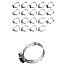 Angplant 全不鏽鋼軟管 不鏽鋼束帶 十字螺絲型 18~32mm, 20個