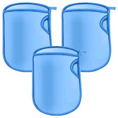 兒童搓澡手套, 藍色, 3雙, 1雙