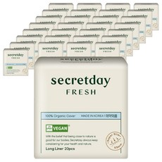 secretday Fresh棉質護墊, 長型(18cm), 20片, 30包