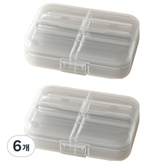 굄스 파스텔 알약 보관 케이스 투명 10.8 x 7.8 x 3.5 cm, 6개