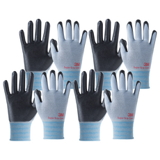 3M 超抓地力涼爽塗層工作手套雙手套裝, 藍色, 4組