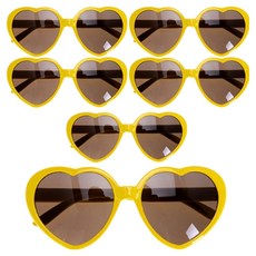 Party09 愛心造型派對眼鏡, 黃色, 6個