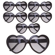 Party09 愛心造型派對眼鏡, 黑色, 6個