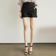 빼빼 여성용 통기성 린넨 카브라 반바지