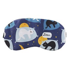 萌萌風貓咪眼罩 可愛卡通圖案, 顏色隨機, 19 x 9.3cm