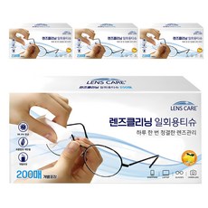 LENSE CARE 鏡片清潔一次性濕紙巾 200片入, 單一顏色, 4個
