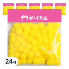 유니아트 1000 퐁퐁 15mm, 노랑, 24개