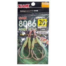 SAME 莎美 8086 Slow Jigging 鉤 短SHORT 8060 魚鉤 碳素編織線 強力實心環 熱縮管 路亞, 1組, 2入