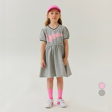 OWLEYBARN 女童羅紋V領泡泡袖洋裝