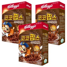 켈로그 코코팝스 시리얼, 460g, 3개