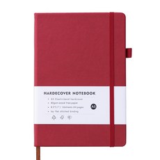 精裝硬殼封面日記本 A5, 櫻桃紅, 1本