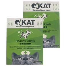 O'KAT 美喵人生 綠唇貽貝 + N-乙醯葡萄糖胺, 110顆, 關節健康, 2罐