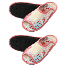 키키디 여성용 힐링 쿠션 실내화, 패치핑크, 2개