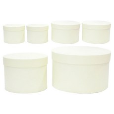 원형박스 소 + 대 세트, 아이보리, 3세트