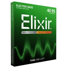 Elixir 鍍鎳鋼超輕貝斯弦, 單一顏色, 14002