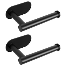 Hi Uncle 黏貼式不鏽鋼衛生紙架, 黑色, 2個