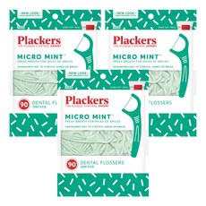 plackers 派樂絲 微細薄荷牙線, 8cm, 90入, 3個