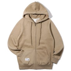 ALVINCLO 素色刷毛連帽拉鍊外套