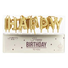 happy birthday 生日蠟燭 金色, 1組