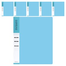 VICDREAM Red Loop OA透明活頁夾文件 A4 60頁, 天藍色, 6個