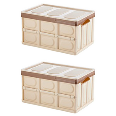 블루선 캠핑 폴딩 박스 56L, 브라운, 2개