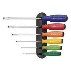 PB SWISS TOOLS 軟柄起子組 CBB一字 彩虹系列 6支組, 1盒