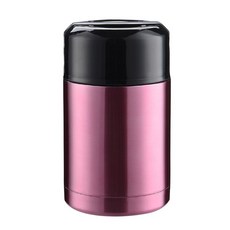 不鏽鋼真空系列 超大容量便攜保冷保溫燜燒壺, 玫紅, 1.2L, 1個